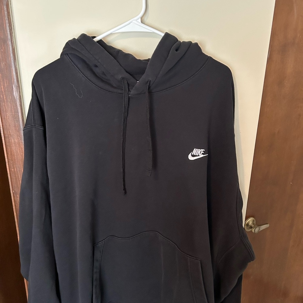 Nike Black Sweatshirt with Hood and Iconic Logo